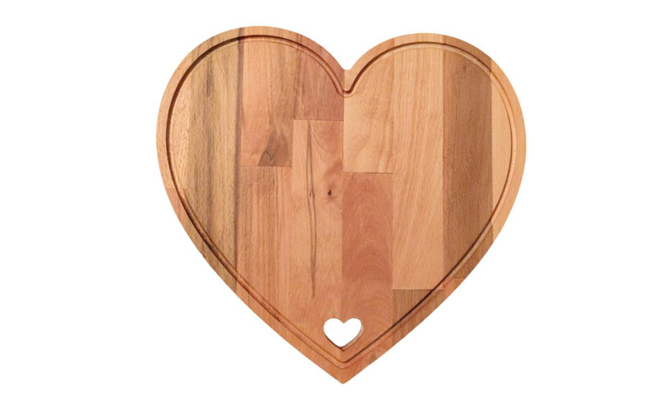 ARBOREA Daska za serviranje "Srce", drvena, 32x33 cm